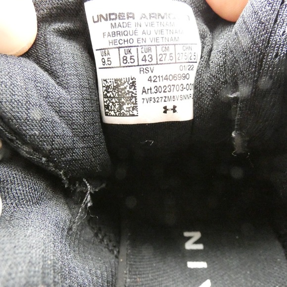 Under Armour Charged Commit TR 3 3023703-001 Men 9.5 Black White Lace Up Sneaker - Picture 9 of 9